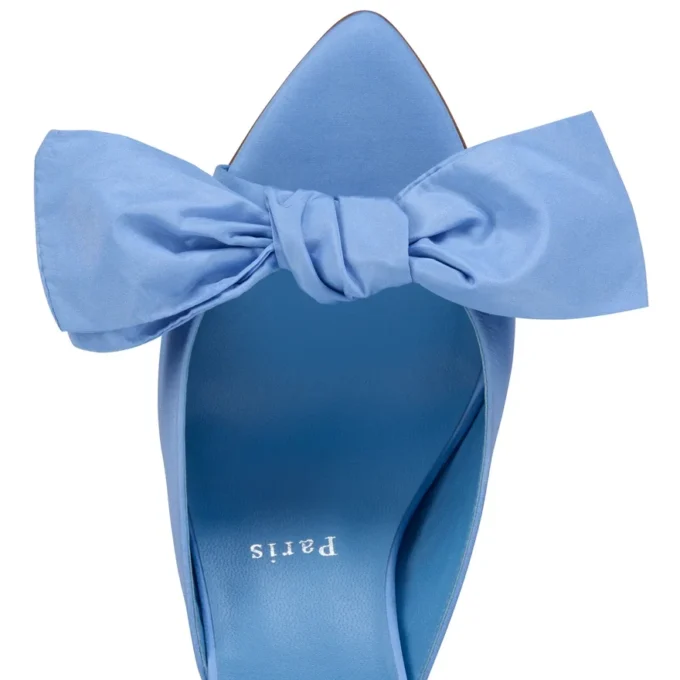 Mulazee – 60-mm-Pantoletten – Seidentaft – Ceruleo – Damen
