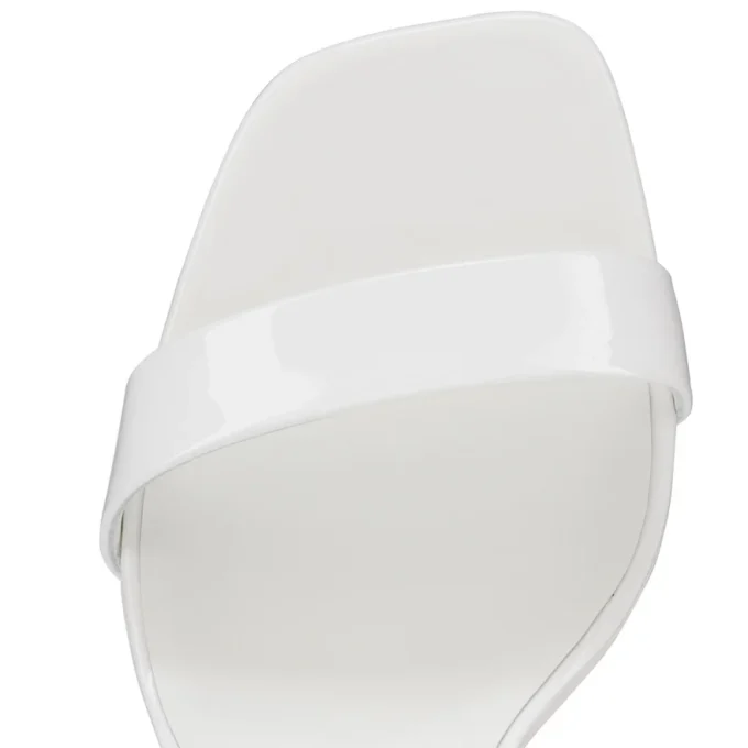 O Condora – 85 mm Riemchensandalen – Lackleder – Bianco – Damen