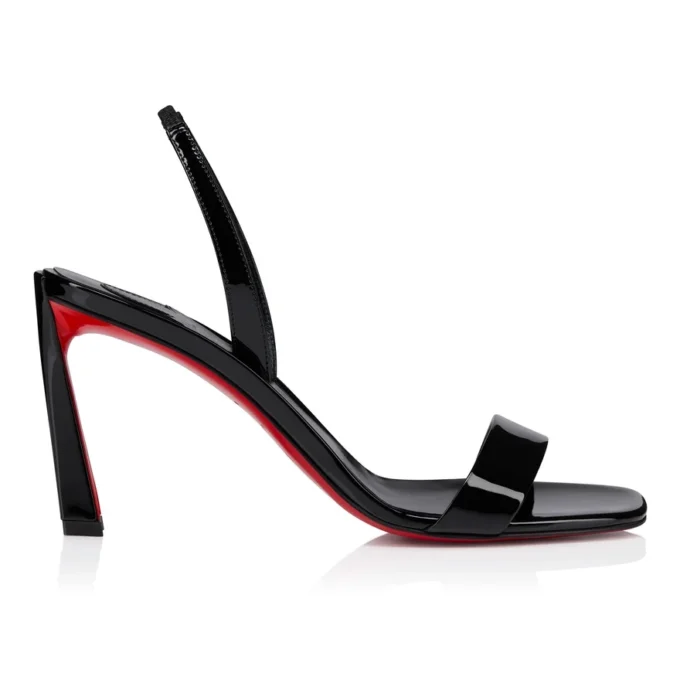 O Condora – 85 mm Riemchensandalen – Lackleder – Schwarz – Damen