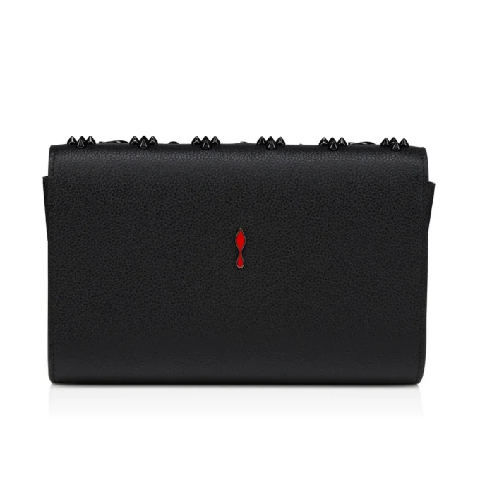 Paloma – Clutch – genarbtes Kalbsleder und Spikes Loubinthesky – Schwarz