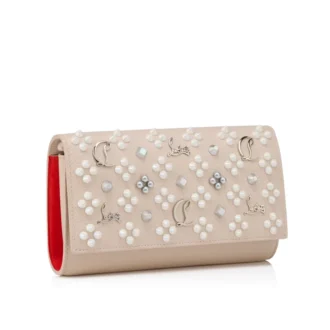Paloma – Geldbörse an Kette – genarbtes Kalbsleder und Spikes Loubinthesky – Leche