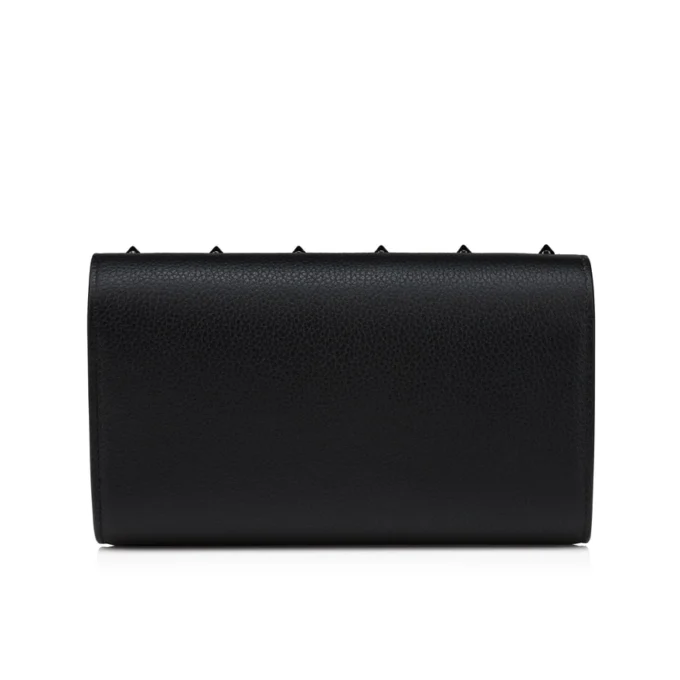 Paloma – Geldbörse mit Kette – genarbtes Kalbsleder – Schwarz
