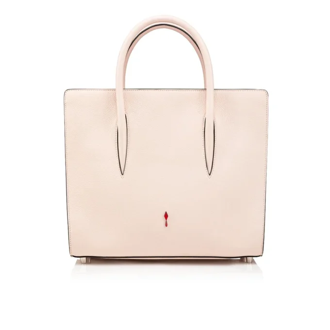 Paloma Medium – Tasche mit Henkel – genarbtes Kalbsleder und Loubinthesky-Spikes – Leche Paloma Medium – Tasche mit Henkel – genarbtes Kalbsleder und Loubinthesky-Spikes – Leche