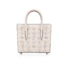 Paloma Mini – Handtasche mit Tragegriff – genarbtes Kalbsleder und Loubinthesky-Spikes – Leche Paloma Mini – Handtasche mit Tragegriff – genarbtes Kalbsleder und Loubinthesky-Spikes – Leche