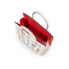 Paloma Mini – Handtasche mit Tragegriff – genarbtes Kalbsleder und Loubinthesky-Spikes – Leche Paloma Mini – Handtasche mit Tragegriff – genarbtes Kalbsleder und Loubinthesky-Spikes – Leche