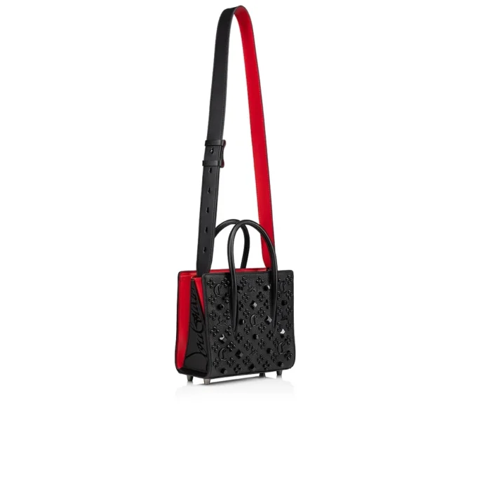 Paloma Mini – Tasche mit Henkel – genarbtes Kalbsleder und Spikes „Loubinthesky“ – Schwarz Paloma Mini – Tasche mit Henkel – genarbtes Kalbsleder und Spikes „Loubinthesky“ – Schwarz