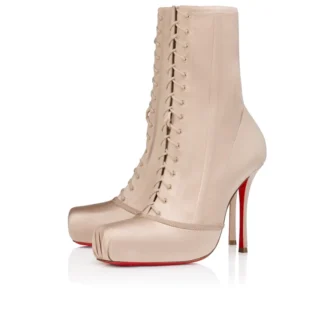 Pavlova Booty – 100 mm niedrige Stiefel – Kreppsatin – Blush – Damen