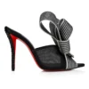 Pellicola – 100-mm-Sandalen – Lamm-Nappaleder, Krepp-Satin und Mesh – Schwarz – Damen Pellicola – 100-mm-Sandalen – Lamm-Nappaleder, Krepp-Satin und Mesh – Schwarz – Damen