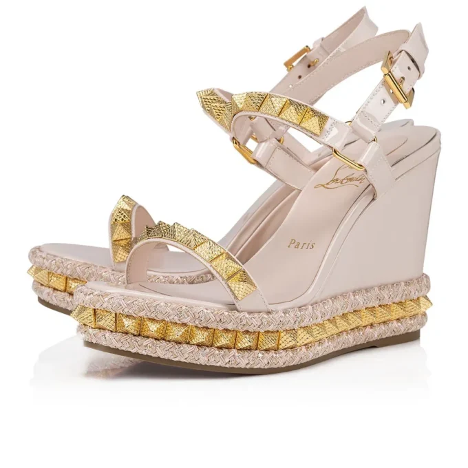 Pyraclou – 110-mm-Espadrilles – Lackkalbsleder – Leche – Damen Pyraclou – 110-mm-Espadrilles – Lackkalbsleder – Leche – Damen