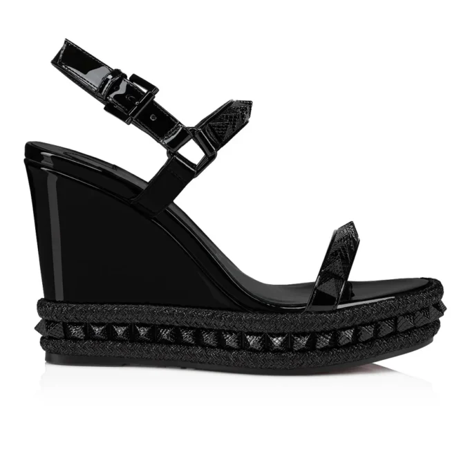 Pyraclou – 110-mm-Espadrilles – Lackkalbsleder – Schwarz – Damen Pyraclou – 110-mm-Espadrilles – Lackkalbsleder – Schwarz – Damen