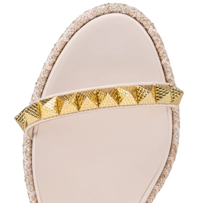 Pyraclou – 60 mm Espadrilles – Lackkalbsleder – Leche – Damen Pyraclou – 60 mm Espadrilles – Lackkalbsleder – Leche – Damen