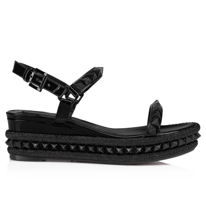 Pyraclou – 60-mm-Espadrilles – Lackkalbsleder – Schwarz – Damen Pyraclou – 60-mm-Espadrilles – Lackkalbsleder – Schwarz – Damen