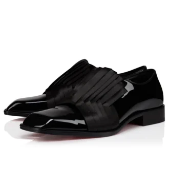 Rahul – Oxfords – Lackkalbsleder und Krepp-Satin – Schwarz – Herren