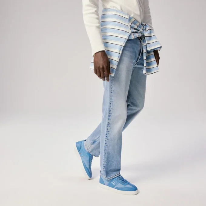 Retero – Sneaker – Kalbsleder und Canvas – Ceruleo – Herren