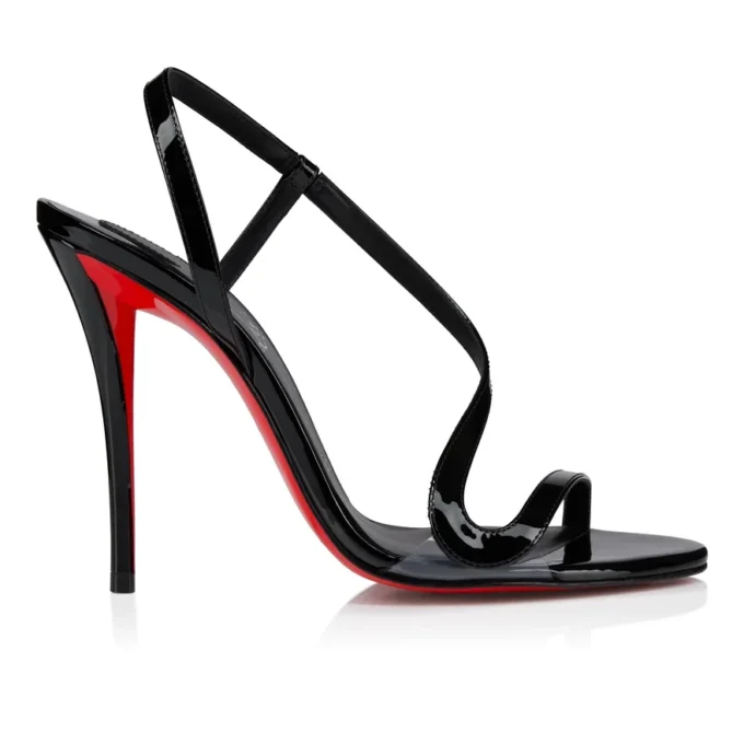 Rosa Z – 100-mm-Sandalen – Lackkalbsleder – Schwarz – Damen Rosa Z – 100-mm-Sandalen – Lackkalbsleder – Schwarz – Damen