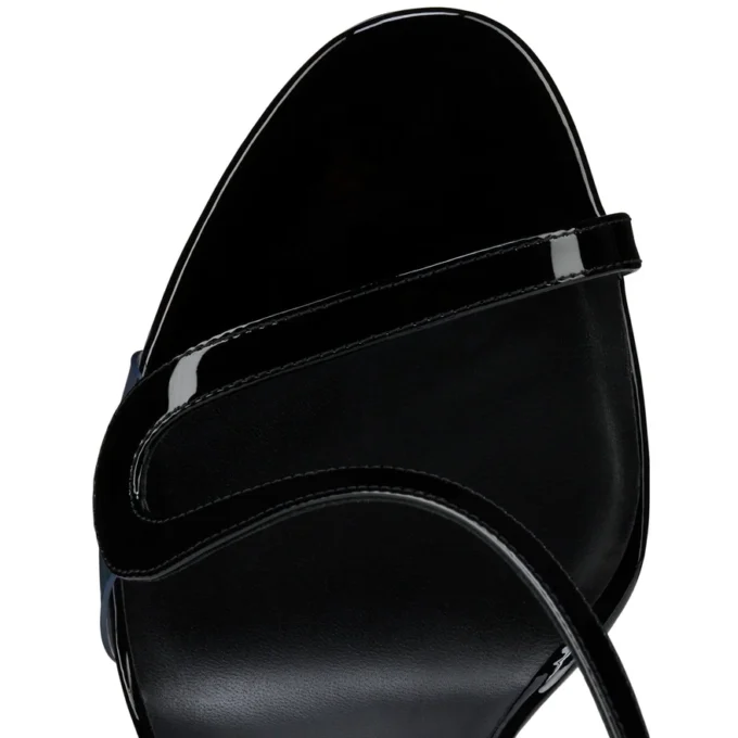 Rosa Z – 100-mm-Sandalen – Lackkalbsleder – Schwarz – Damen Rosa Z – 100-mm-Sandalen – Lackkalbsleder – Schwarz – Damen