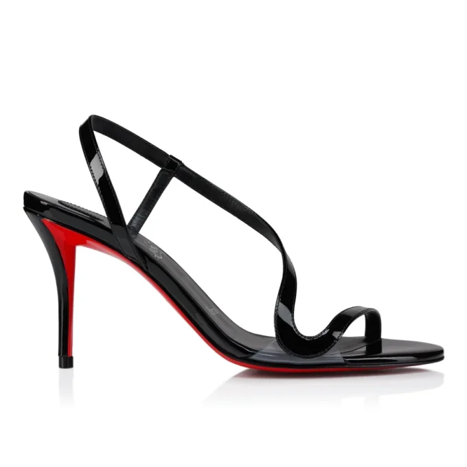 Rosa Z – 80-mm-Sandalen – Lackkalbsleder – Schwarz – Damen Rosa Z – 80-mm-Sandalen – Lackkalbsleder – Schwarz – Damen