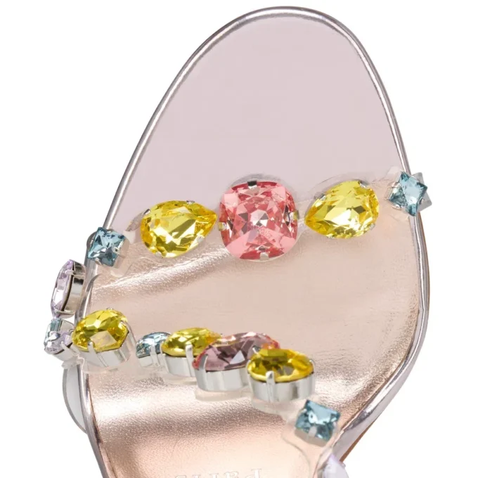 Rosa Z Jewel – 100-mm-Sandalen – TPU, Strass und laminiertes Kalbsleder – Leche – Damen Rosa Z Jewel – 100-mm-Sandalen – TPU, Strass und laminiertes Kalbsleder – Leche – Damen