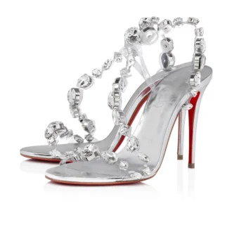 Rosalie Jewel – 100-mm-Sandalen – TPU und laminiertes Kalbsleder – Kristall – Damen
