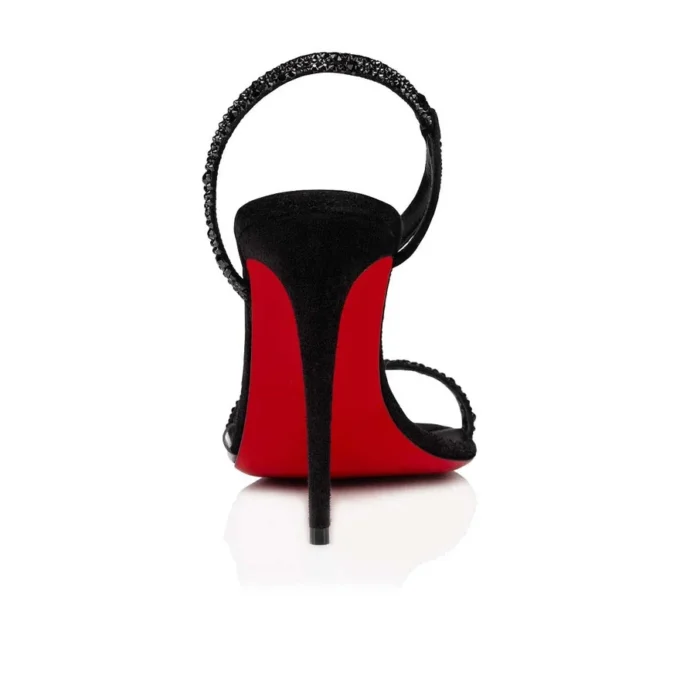 Rosalie Strass – 99 mm Sandalen – Wildleder und Strass – Schwarz – Damen Rosalie Strass – 99 mm Sandalen – Wildleder und Strass – Schwarz – Damen
