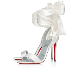 Sandale Du Dasert – 100-mm-Sandalen – Kreppsatin – Off-White – Damen