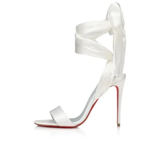 Sandale Du Dasert – 100-mm-Sandalen – Kreppsatin – Off-White – Damen
