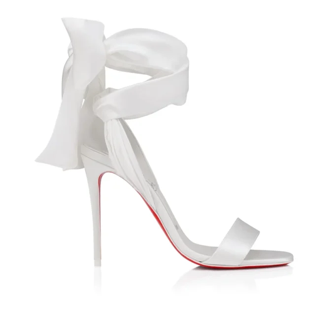 Sandale Du Desert – 100 mm Riemchensandalen – Krepp-Satin – Elfenbein – Damen Sandale Du Desert – 100 mm Riemchensandalen – Krepp-Satin – Elfenbein – Damen