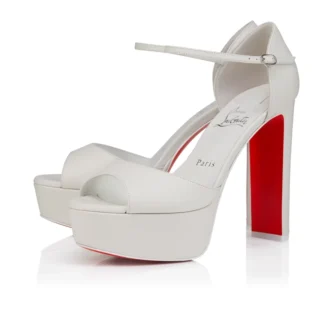 Sandaloo – 130 mm Riemchensandalen – Lamm-Nappaleder – Bianco – Damen
