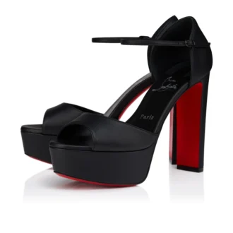 Sandaloo – 130 mm Riemchensandalen – Lamm-Nappaleder – Schwarz – Damen