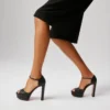 Sandaloo – 130 mm Riemchensandalen – Lamm-Nappaleder – Schwarz – Damen Sandaloo – 130 mm Riemchensandalen – Lamm-Nappaleder – Schwarz – Damen