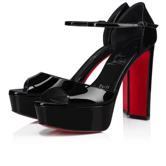 Sandaloo – 130-mm-Sandalen – Lackkalbsleder – Schwarz – Damen Sandaloo – 130-mm-Sandalen – Lackkalbsleder – Schwarz – Damen