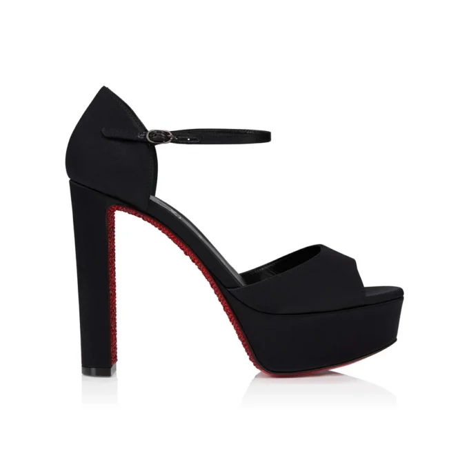 Sandaloo Red Carpet – 130 mm Riemchenpumps – Krepp-Satin – Schwarz – Damen Sandaloo Red Carpet – 130 mm Riemchenpumps – Krepp-Satin – Schwarz – Damen