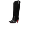 Santia Botta – 85-mm-Stiefel – Kalbsleder und Veau Velours – Schwarz Santia Botta – 85-mm-Stiefel – Kalbsleder und Veau Velours – Schwarz