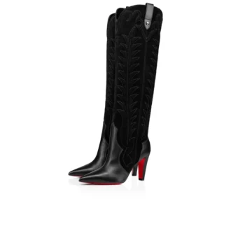 Santia Botta – 85-mm-Stiefel – Kalbsleder und Veau Velours – Schwarz