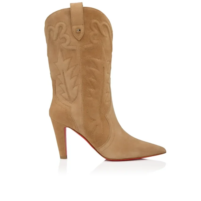 Santiabooty – 85 mm niedrige Stiefel – Veau Velours – Lionne – Damen Santiabooty – 85 mm niedrige Stiefel – Veau Velours – Lionne – Damen
