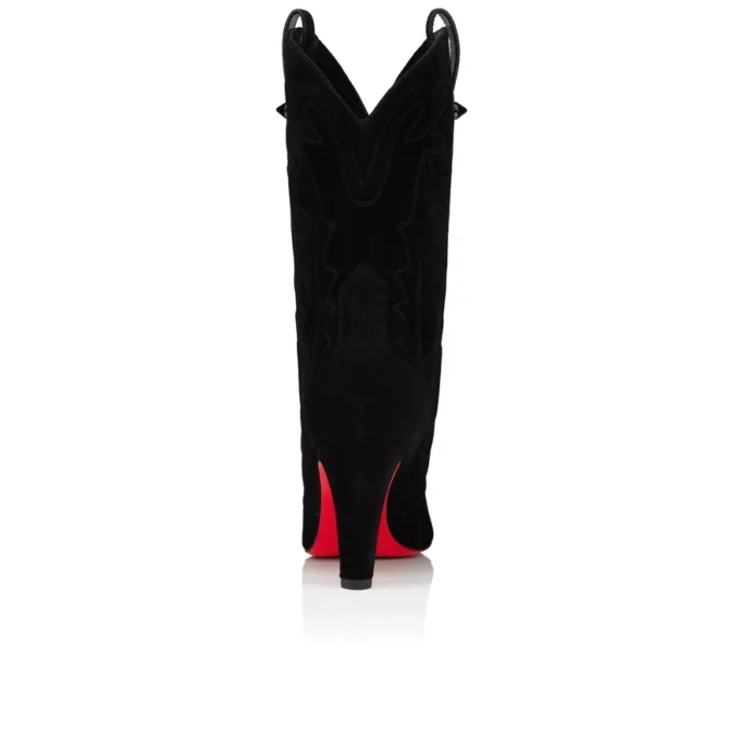Santiabooty – 85 mm Stiefel – Veau Velours – Schwarz – Damen Santiabooty – 85 mm Stiefel – Veau Velours – Schwarz – Damen