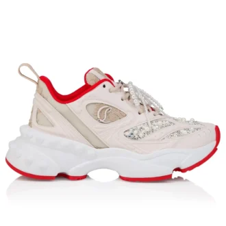So Flo Perla – Laufsneaker – Laminiertes Kalbsleder, Strass und Perlen – Pearl – Damen