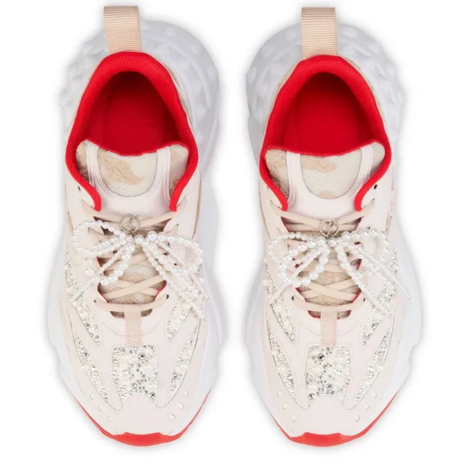 So Flo Perla – Laufsneaker – Laminiertes Kalbsleder, Strass und Perlen – Pearl – Damen So Flo Perla – Laufsneaker – Laminiertes Kalbsleder, Strass und Perlen – Pearl – Damen