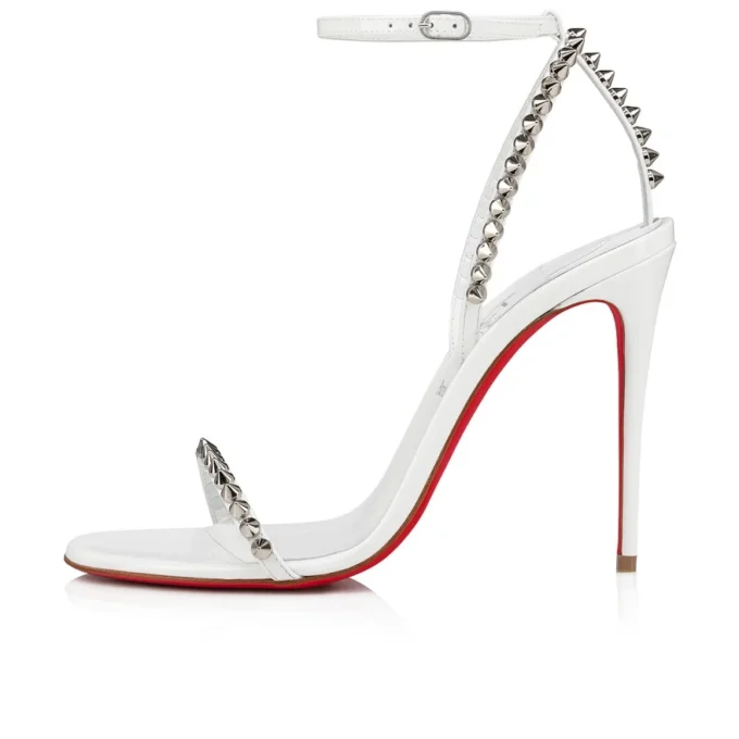 So Me – 100 mm Riemchensandalen – Lackkalbsleder und Spikes – Bianco – Damen So Me – 100 mm Riemchensandalen – Lackkalbsleder und Spikes – Bianco – Damen
