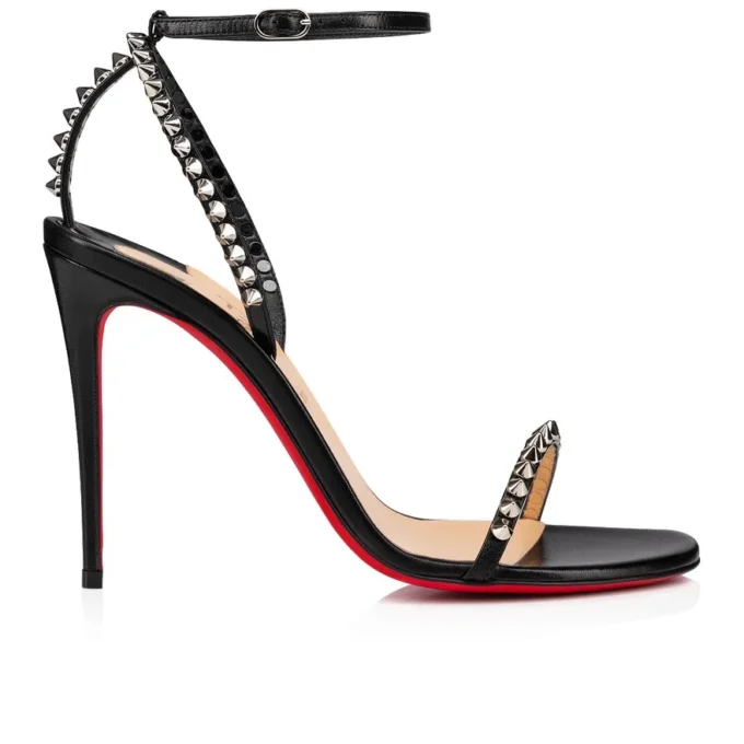 So Me – 100-mm-Riemchensandalen – Ziegenleder und Spikes – Schwarz – Damen So Me – 100-mm-Riemchensandalen – Ziegenleder und Spikes – Schwarz – Damen
