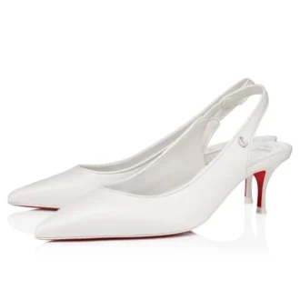 Sporty Kate Sling – 55-mm-Slingback-Pumps – Lamm-Nappaleder – Bianco – Damen