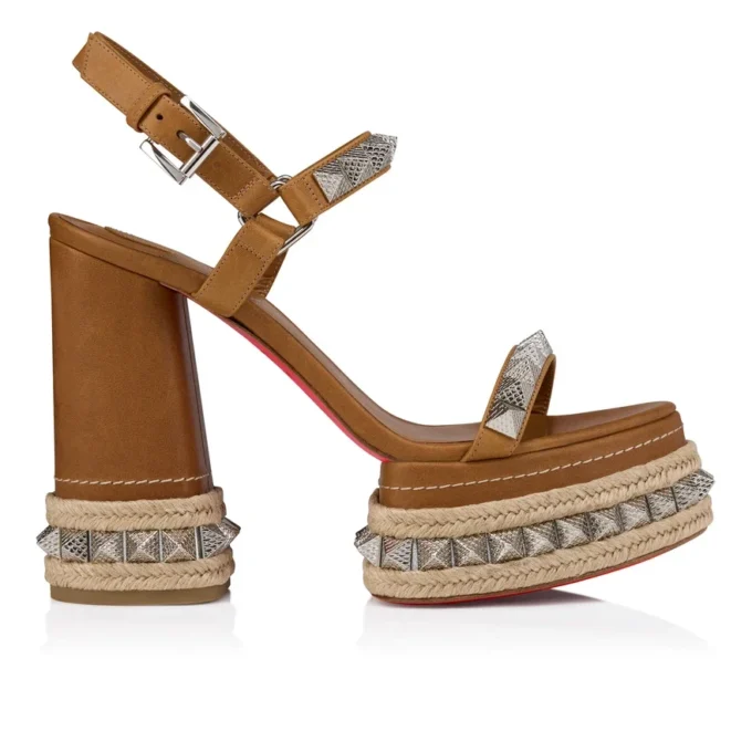 Superaclou – 130 mm Riemchensandalen – gewachstes Kalbsleder – Terra – Damen Superaclou – 130 mm Riemchensandalen – gewachstes Kalbsleder – Terra – Damen