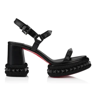 Superaclou – 85 mm Riemchensandalen – Lamm-Nappaleder – Schwarz – Damen