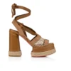 Toledissima – 130 mm Espadrilles – Mesh und gewachstes Kalbsleder – Lionne – Damen Toledissima – 130 mm Espadrilles – Mesh und gewachstes Kalbsleder – Lionne – Damen